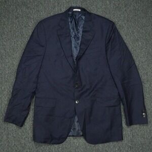 Peter Millar Blazer Men 42T Blue Wool Double Vented Sport Coat Jacket *